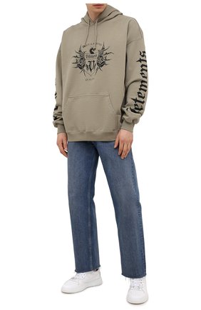 Мужской хлопковое худи VETEMENTS хаки цвета по цене 84250 руб., арт. UA52TR900G 1606/M | Фото 2 Мужской хлопковое худи VETEMENTS хаки цвета, арт. UA52TR900G 1606/M | Фото 2