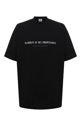 Мужская хлопковая футболка VETEMENTS черного цвета по цене 34950 руб., арт. UA52TR260B 1610/M | Фото 1 Мужская хлопковая футболка VETEMENTS черного цвета, арт. UA52TR260B 1610/M | Фото 1