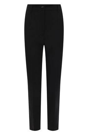 Женские шерстяные брюки DOLCE & GABBANA черного цвета по цене 52050 руб., арт. FTAM2T/FUBAJ | Фото 1 Женские шерстяные брюки DOLCE & GABBANA черного цвета, арт. FTAM2T/FUBAJ | Фото 1 (Материал внешний: Шерсть; Стили: Гламурный; Женское Кросс-КТ: Брюки-одежда; Длина (брюки, джинсы): Укороченные, Стандартные; Силуэт Ж (брюки и джинсы): Прямые)