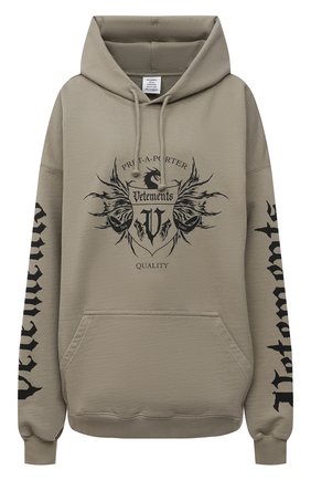 Женский хлопковое худи VETEMENTS хаки цвета по цене 84250 руб., арт. UA52TR900G 1606/W | Фото 1 Женский хлопковое худи VETEMENTS хаки цвета, арт. UA52TR900G 1606/W | Фото 1