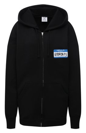 Женский хлопковый кардиган VETEMENTS черного цвета по цене 76450 руб., арт. UA52TR780B 1601/W | Фото 1 Женский хлопковый кардиган VETEMENTS черного цвета, арт. UA52TR780B 1601/W | Фото 1