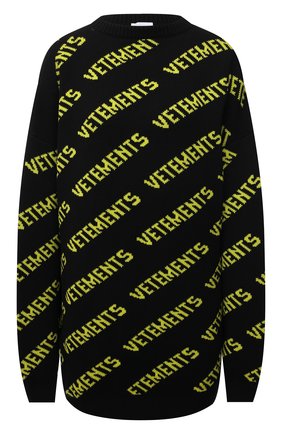 Женский шерстяной свитер VETEMENTS черного цвета по цене 76450 руб., арт. UA52KN600B 2901/W | Фото 1 Женский шерстяной свитер VETEMENTS черного цвета, арт. UA52KN600B 2901/W | Фото 1