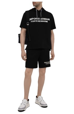 Мужские хлопковые шорты EMPORIO ARMANI черного цвета по цене 16150 руб., арт. 6K1P66/1JHSZ | Фото 2 Мужские хлопковые шорты EMPORIO ARMANI черного цвета, арт. 6K1P66/1JHSZ | Фото 2