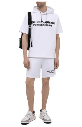 Мужской хлопковое худи EMPORIO ARMANI белого цвета по цене 23550 руб., арт. 6K1M63/1JHSZ | Фото 2 Мужской хлопковое худи EMPORIO ARMANI белого цвета, арт. 6K1M63/1JHSZ | Фото 2