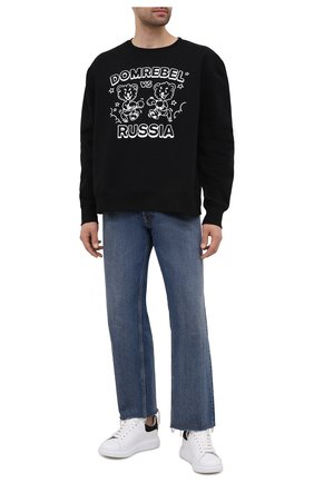 Мужской хлопковый свитшот DOMREBEL черного цвета по цене 22300 руб., арт. FACE 0FF/SWEATSHIRT | Фото 2 Мужской хлопковый свитшот DOMREBEL черного цвета, арт. FACE 0FF/SWEATSHIRT | Фото 2