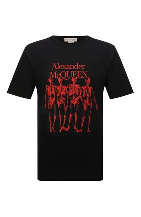 Мужская хлопковая футболка ALEXANDER MCQUEEN черного цвета по цене 20600 руб., арт. 662547/QRZ61 | Фото 1 Мужская хлопковая футболка ALEXANDER MCQUEEN черного цвета, арт. 662547/QRZ61 | Фото 1 (Материал внешний: Хлопок; Рукава: Короткие; Длина (для топов): Стандартные; Принт: С принтом; Стили: Панк)