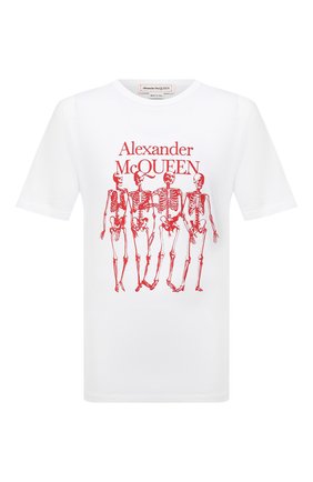 Мужская хлопковая футболка ALEXANDER MCQUEEN белого цвета по цене 18650 руб., арт. 662547/QRZ61 | Фото 1 Мужская хлопковая футболка ALEXANDER MCQUEEN белого цвета, арт. 662547/QRZ61 | Фото 1 (Материал внешний: Хлопок; Принт: С принтом; Стили: Панк; Рукава: Короткие; Длина (для топов): Стандартные)