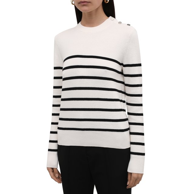 Хлопковый пуловер BOSS 50453050, цвет белый, размер 50 - фото 3