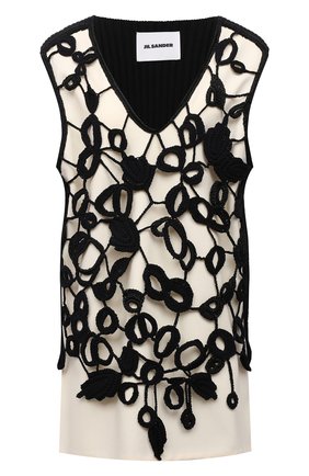 Женский топ из вискозы JIL SANDER черно-белого цвета по цене 240000 руб., арт. JSWS751302-WSY24028A | Фото 1 Женский топ из вискозы JIL SANDER черно-белого цвета, арт. JSWS751302-WSY24028A | Фото 1