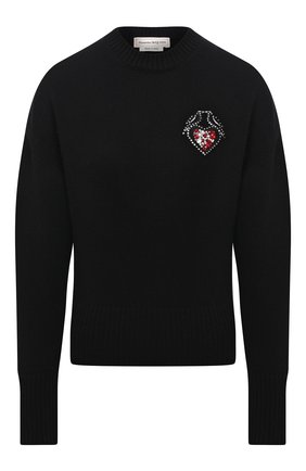 Женский шерстяной свитер ALEXANDER MCQUEEN черного цвета по цене 96850 руб., арт. 667759/Q1AU7 | Фото 1 Женский шерстяной свитер ALEXANDER MCQUEEN черного цвета, арт. 667759/Q1AU7 | Фото 1