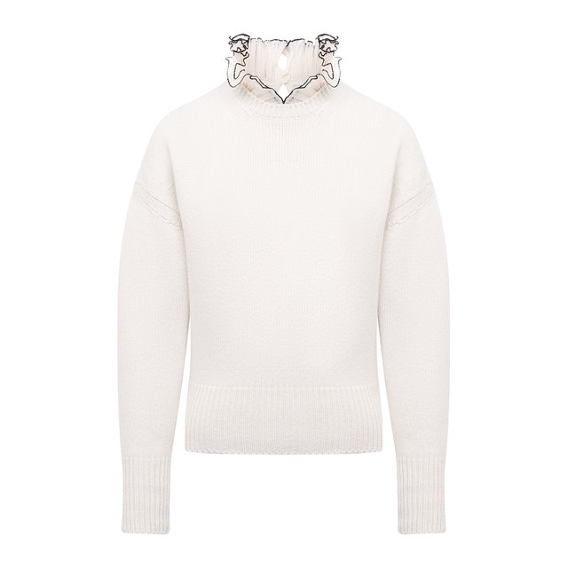 Шерстяной свитер Alexander McQueen белого цвета