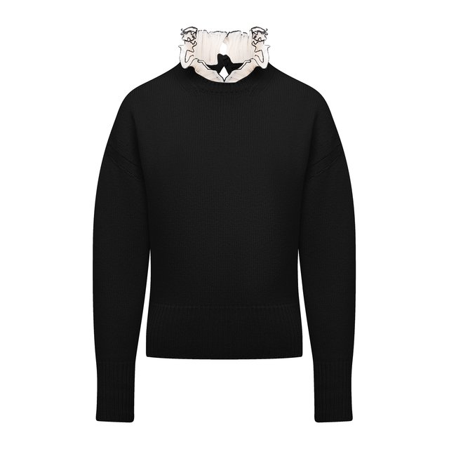 Шерстяной свитер Alexander McQueen черного цвета