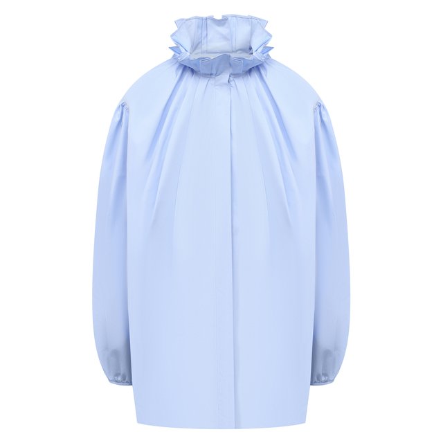 Хлопковая блузка Alexander McQueen голубого цвета