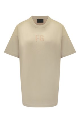 Женская хлопковая футболка FEAR OF GOD бежевого цвета по цене 22750 руб., арт. FG50-025CTJ | Фото 1 Женская хлопковая футболка FEAR OF GOD бежевого цвета, арт. FG50-025CTJ | Фото 1