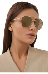 Женские солнцезащитные очки BURBERRY золотого цвета, арт. 3115-11092T | Фото 2 (Тип очков: С/з; Очки форма: Авиаторы)