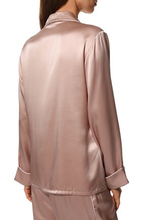 Женская шелковая пижама OLIVIA VON HALLE розового цвета, арт. CT0027 | Фото 4 (Материал внешний: Шелк; Рукава: Длинные; Длина Ж (юбки, платья, шорты): Мини; Длина (брюки, джинсы): Стандартные; Длина (для топов): Стандартные)