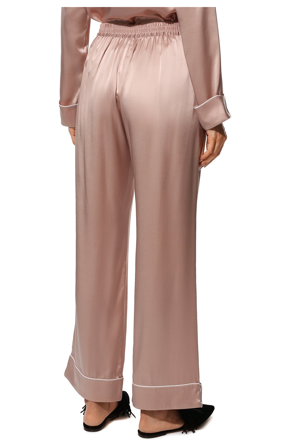 Женская шелковая пижама OLIVIA VON HALLE розового цвета, арт. CT0027 | Фото 6 (Материал внешний: Шелк; Рукава: Длинные; Длина Ж (юбки, платья, шорты): Мини; Длина (брюки, джинсы): Стандартные; Длина (для топов): Стандартные)