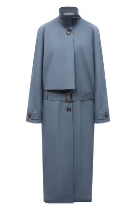 Женский хлопковый тренч LOW CLASSIC голубого цвета по цене 54350 руб., арт. L0W21SS_CT02BG | Фото 1 Женский хлопковый тренч LOW CLASSIC голубого цвета, арт. L0W21SS_CT02BG | Фото 1