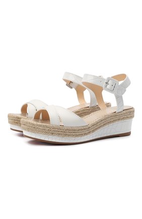 Женские кожаные босоножки almerio 60 CHRISTIAN LOUBOUTIN белого цвета по цене 64900 руб., арт. 3210229/ALMERI0 60 | Фото 1 Женские кожаные босоножки almerio 60 CHRISTIAN LOUBOUTIN белого цвета, арт. 3210229/ALMERI0 60 | Фото 1 (Материал внутренний: Натуральная кожа; Каблук высота: Низкий; Подошва: Платформа; Каблук тип: Танкетка; Материал внешний: Кожа)