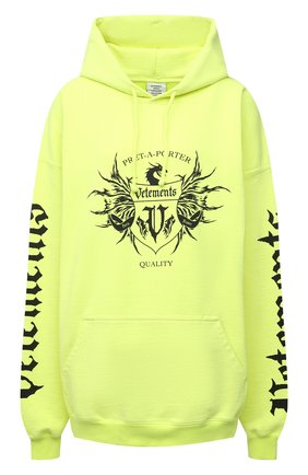 Женский хлопковое худи VETEMENTS светло-зеленого цвета по цене 84250 руб., арт. UA52TR900Y 1606/W | Фото 1 Женский хлопковое худи VETEMENTS светло-зеленого цвета, арт. UA52TR900Y 1606/W | Фото 1