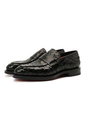 Мужские кожаные лоферы SANTONI черного цвета по цене 88200 руб., арт. MCCG17687MD3HVVDN01 | Фото 1 Мужские кожаные лоферы SANTONI черного цвета, арт. MCCG17687MD3HVVDN01 | Фото 1