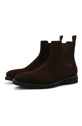 Мужские замшевые челси SANTONI темно-коричневого цвета по цене 66400 руб., арт. MCLG17759JM1ASVUT50 | Фото 1 Мужские замшевые челси SANTONI темно-коричневого цвета, арт. MCLG17759JM1ASVUT50 | Фото 1
