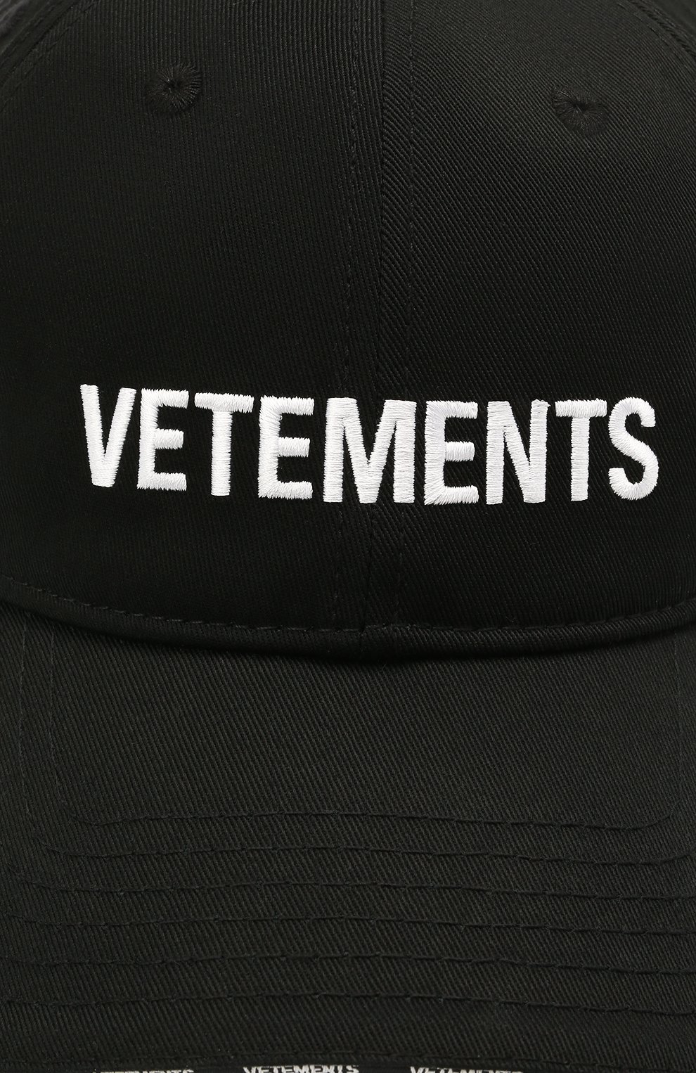 Мужской хлопковая бейсболка VETEMENTS черного цвета по цене 27200 руб., арт. UA52CA200B 1052/M | Фото 3 Мужской хлопковая бейсболка VETEMENTS черного цвета, арт. UA52CA200B 1052/M | Фото 3