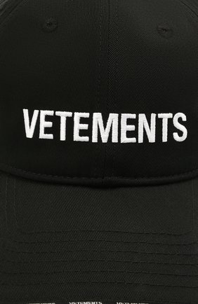 Мужской хлопковая бейсболка VETEMENTS черного цвета по цене 27200 руб., арт. UA52CA200B 1052/M | Фото 3 Мужской хлопковая бейсболка VETEMENTS черного цвета, арт. UA52CA200B 1052/M | Фото 3