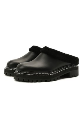 Женские кожаные сабо с меховой отделкой PROENZA SCHOULER черного цвета по цене 54700 руб., арт. PS35280D/12145 | Фото 1 Женские кожаные сабо с меховой отделкой PROENZA SCHOULER черного цвета, арт. PS35280D/12145 | Фото 1
