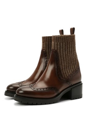 Женские кожаные полусапоги SANTONI коричневого цвета по цене 66300 руб., арт. WTDY59557SM1NWL0C45 | Фото 1 Женские кожаные полусапоги SANTONI коричневого цвета, арт. WTDY59557SM1NWL0C45 | Фото 1 (Каблук высота: Средний; Материал внутренний: Натуральная кожа; Подошва: Платформа; Каблук тип: Устойчивый; Высота голенища: Низкие; Материал внешний: Кожа; Материал утеплителя: Без утеплителя)