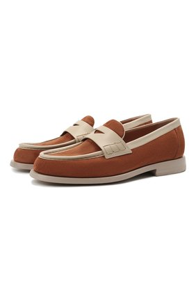 Женские комбинированные пенни-лоферы SANTONI коричневого цвета по цене 54800 руб., арт. WUQC59462BALNIGCC60 | Фото 1 Женские комбинированные пенни-лоферы SANTONI коричневого цвета, арт. WUQC59462BALNIGCC60 | Фото 1