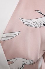 Женский шелковый халат OLIVIA VON HALLE светло-розового цвета, арт. PS2136 | Фото 5 (Материал внешний: Шелк; Рукава: Длинные; Длина Ж (юбки, платья, шорты): Мини)