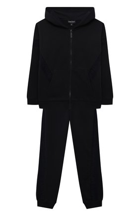 Детского комплект из толстовки и брюк EMPORIO ARMANI темно-синего цвета по цене 26250 руб., арт. 6K4VJ1/3J4DZ | Фото 1 Детского комплект из толстовки и брюк EMPORIO ARMANI темно-синего цвета, арт. 6K4VJ1/3J4DZ | Фото 1 (Материал внешний: Хлопок; Рукава: Длинные; Мальчики Кросс-КТ: Костюмы-спорт; Ростовка одежда: 10 - 11 лет | 140 - 146см, 13 - 15 лет | 158 см, 16 лет | 164 см, 4 года | 104 см, 5 лет | 110 см, 6 лет | 116 см, 7 лет | 122 см, 8 лет | 128 см)
