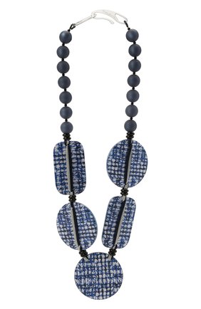 Женское колье GIORGIO ARMANI голубого цвета по цене 99500 руб., арт. 61M040/1A001 | Фото 1 Женское колье GIORGIO ARMANI голубого цвета, арт. 61M040/1A001 | Фото 1