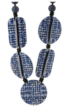 Женское колье GIORGIO ARMANI голубого цвета по цене 99500 руб., арт. 61M040/1A001 | Фото 2 Женское колье GIORGIO ARMANI голубого цвета, арт. 61M040/1A001 | Фото 2
