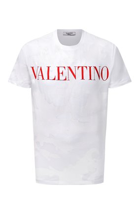 Мужская хлопковая футболка VALENTINO белого цвета, арт. WV3MG10V7NM | Фото 1 (Длина (для топов): Стандартные; Рукава: Короткие; Материал внешний: Хлопок; Принт: С принтом; Стили: Кэжуэл, Милитари)