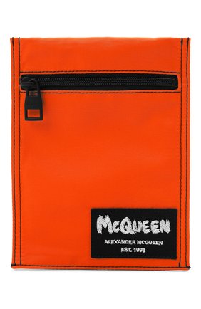 Мужская текстильная сумка ALEXANDER MCQUEEN оранжевого цвета, арт. 663099/1AAB1 | Фото 1 (Материал: Текстиль; Ремень/цепочка: На ремешке; Размер: mini)