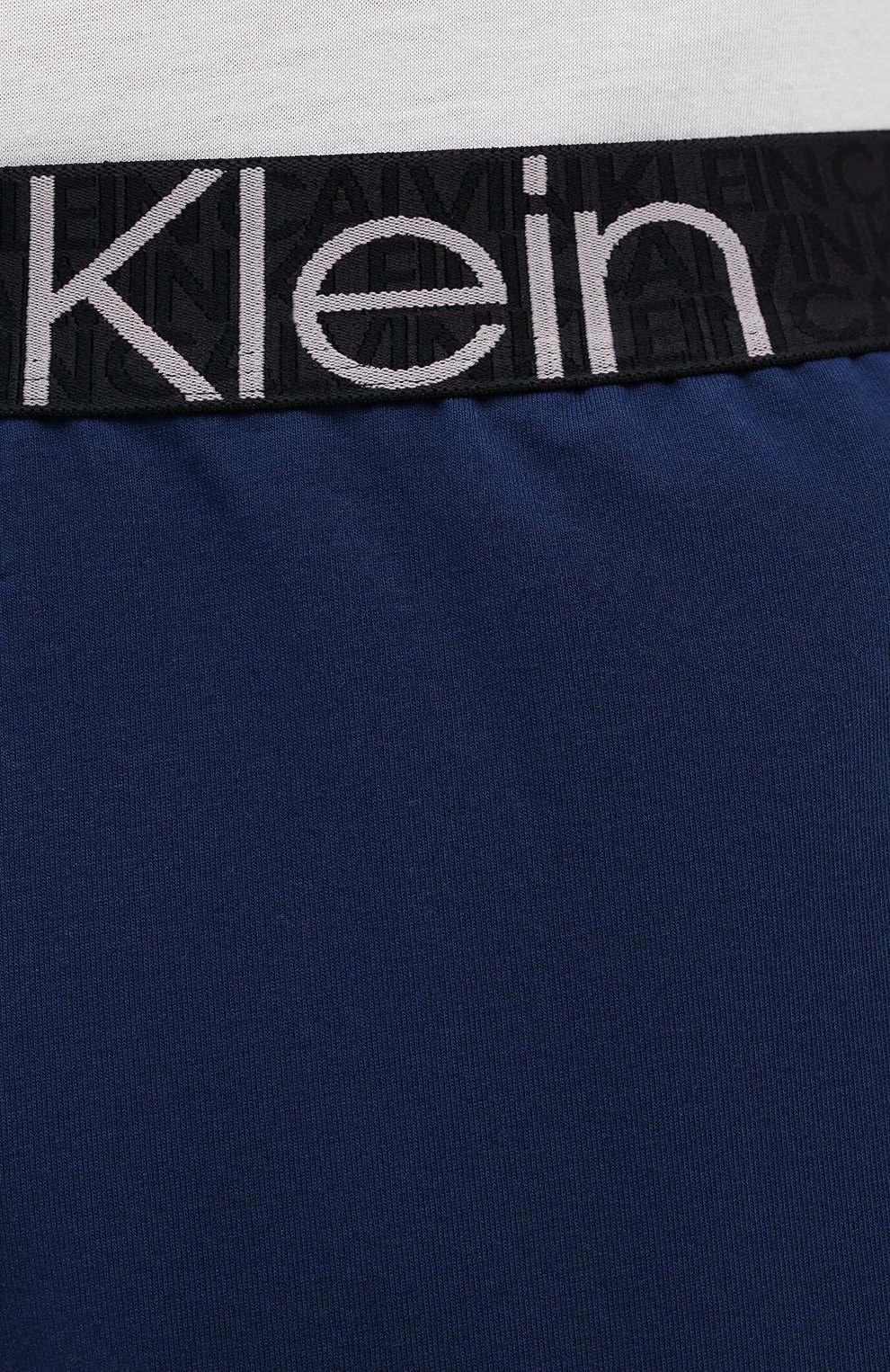 Мужские шорты CALVIN KLEIN синего цвета, арт. NM2127E | Фото 5 (Длина Шорты М: До колена; Принт: Без принта; Случай: Повседневный; Материал внешний: Синтетический материал, Хлопок; Стили: Спорт-шик)