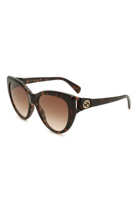 Женские солнцезащитные очки GUCCI коричневого цвета по цене 34000 руб., арт. GG0877S 002 | Фото 1