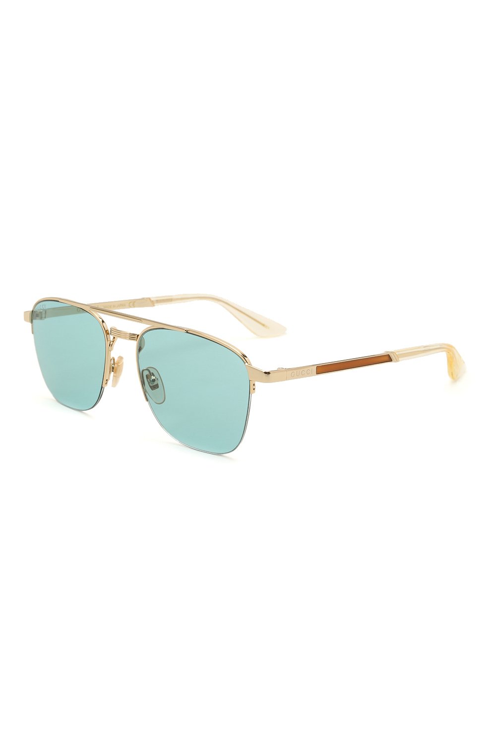 Женские солнцезащитные очки GUCCI голубого цвета, арт. GG0985S 003 | Фото 1 (Тип очков: С/з; Оптика Гендер: оптика-унисекс; Очки форма: Прямоугольные)