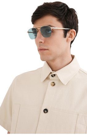 Женские солнцезащитные очки GUCCI голубого цвета, арт. GG0985S 003 | Фото 3 (Тип очков: С/з; Оптика Гендер: оптика-унисекс; Очки форма: Прямоугольные)