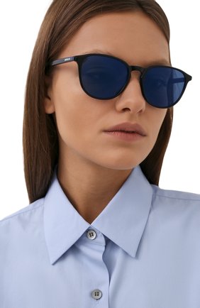 Женские солнцезащитные очки MONCLER синего цвета по цене 30640 руб., арт. ML 0190 92D 54 с/з очки | Фото 2 Женские солнцезащитные очки MONCLER синего цвета, арт. ML 0190 92D 54 с/з очки | Фото 2