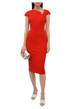 Женское платье ROLAND MOURET красного цвета по цене 99500 руб., арт. EW21/S2385/F2196 | Фото 2 Женское платье ROLAND MOURET красного цвета, арт. EW21/S2385/F2196 | Фото 2 (Материал подклада: Синтетический материал; Рукава: Короткие; Длина Ж (юбки, платья, шорты): До колена; Материал внешний: Синтетический материал; Стили: Классический; Случай: Формальный; Женское Кросс-КТ: Платье-одежда, платье-футляр)