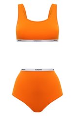 Женский раздельный купальник BURBERRY оранжевого цвета, арт. 8039559 | Фото 1 (Женское Кросс-КТ: Раздельные купальники; Материал внешний: Синтетический материал)