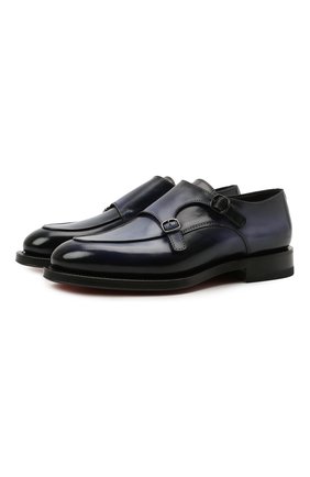Мужские кожаные монки SANTONI темно-синего цвета по цене 77650 руб., арт. MCCG17744MD3HFULU59 | Фото 1 Мужские кожаные монки SANTONI темно-синего цвета, арт. MCCG17744MD3HFULU59 | Фото 1