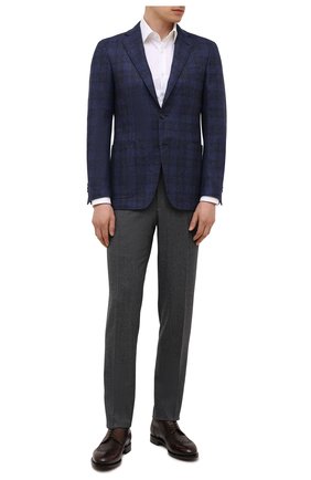 Мужской шерстяной пиджак CANALI синего цвета по цене 119500 руб., арт. 23275/CF02798/111 | Фото 2 Мужской шерстяной пиджак CANALI синего цвета, арт. 23275/CF02798/111 | Фото 2