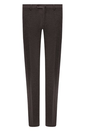 Мужские брюки из шерсти и кашемира LORO PIANA темно-коричневого цвета, арт. FAI3433 | Фото 1 (Материал внешний: Шерсть; Случай: Повседневный; Длина (брюки, джинсы): Стандартные; Стили: Кэжуэл; Материал подклада: Синтетический материал)