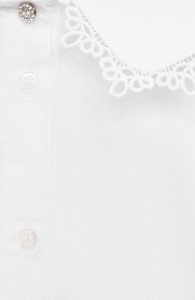 Детский хлопковая манишка ALETTA белого цвета, арт. A210574/4A-8A | Фото 3 (Материал: Текстиль, Хлопок; Региональные ограничения белый список (Axapta Mercury): RU; Кросс-КТ: Школьные аксессуары)