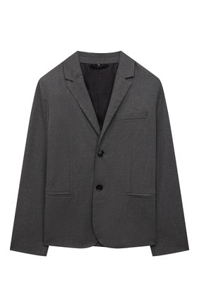Детский пиджак EMPORIO ARMANI серого цвета по цене 26450 руб., арт. 6K4GJH/4N4FZ | Фото 1 Детский пиджак EMPORIO ARMANI серого цвета, арт. 6K4GJH/4N4FZ | Фото 1 (Материал внешний: Синтетический материал, Вискоза; Рукава: Длинные; Кросс-КТ: пиджак; Материал подклада: Синтетический материал; Ростовка одежда: 10 - 11 лет | 140 - 146см, 13 - 15 лет | 158 см, 16 лет | 164 см, 4 года | 104 см, 5 лет | 110 см, 6 лет | 116 см, 7 лет | 122 см, 8 лет | 128 см, 9 лет | 134 см)