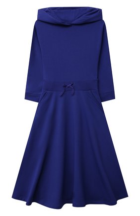 Детское платье с капюшоном EMPORIO ARMANI синего цвета по цене 18150 руб., арт. 6K3A07/3J44Z | Фото 1 Детское платье с капюшоном EMPORIO ARMANI синего цвета, арт. 6K3A07/3J44Z | Фото 1 (Материал внешний: Хлопок, Синтетический материал; Случай: Повседневный; Рукава: Длинные; Девочки Кросс-КТ: Платье-одежда; Ростовка одежда: 10 - 11 лет | 140 - 146см, 13 - 15 лет | 158 см, 16 лет | 164 см, 4 года | 104 см, 5 лет | 110 см, 6 лет | 116 см, 7 лет | 122 см, 8 лет | 128 см)
